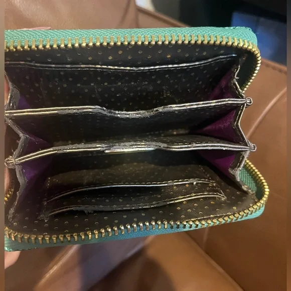 Deux Lux Blue and Gold Studded Wallet - Picture 3 of 7